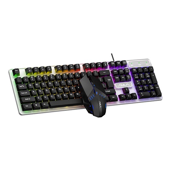 AULA F99 3 in 1 Hot Swappable RGB Gasket Wireless Mechanical Keyboard (Gray+White, Gray wood Switch)