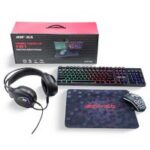 Acer 4 in 1 Wired Gaming Combo, 7 Color LED Backlit Keyboard, RGB Mouse 1200/1600/2400 DPI, Premium Gaming Headset 50mm Driver, 120dB with Mixed Light Effect, Fabric Weave Mousepad Black