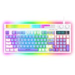 Ant Esports MK1900 RGB Wired Gaming Keyboard with Volume Knob & Alarm Clock (White) - Image 2