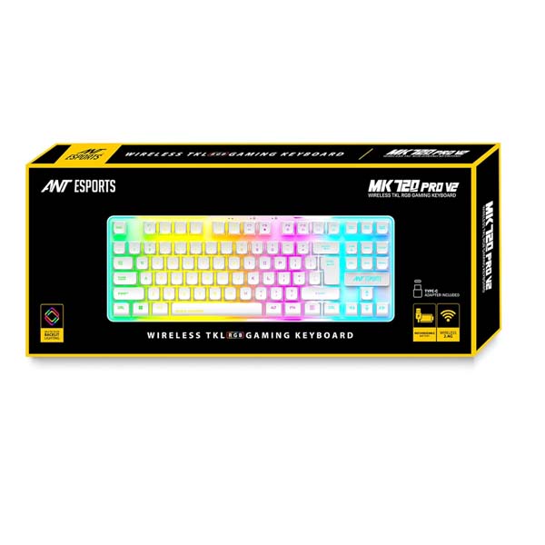Ant Esports MK720 Pro V2 TKL RGB Wireless Keyboard (White)
