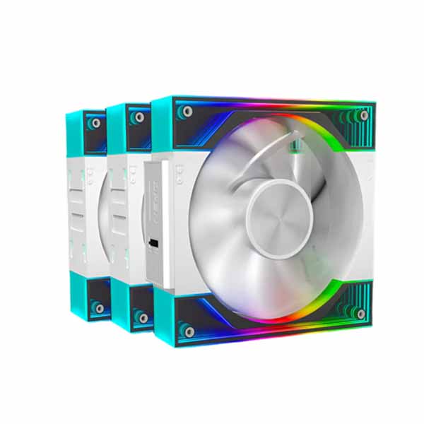 Ant Esports Quartzflow 120mm ARGB 3 Pack Case Fan Kit (White)
