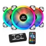 Ant Esports Superflow 120 KIT ARGB Case Fan Pack of 3 ARGB Fan with ARGB Control Box and RF Remote - Image 2