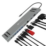 Portronics Mport 13C 13 in 1 Type C USB Hub Docking Station PC(Grey)