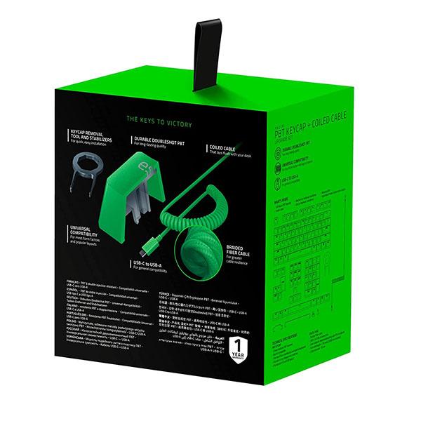 Razer PBT Keycap + Coiled Cable Upgrade Set (Green)