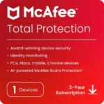 McAfee Total Protection Security Antivirus | 1 Device, 3 Year | Email Delivery