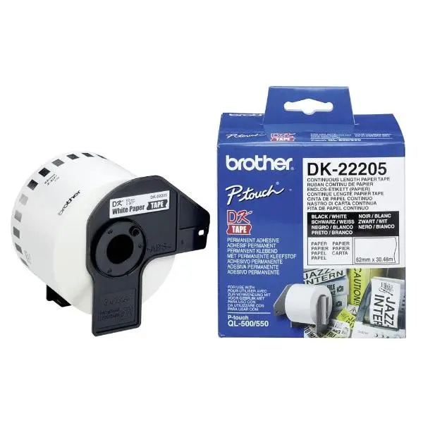 Brother DK-22205 Continuous Length Paper Tape 62mm