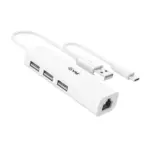 EVM USB 2.0 + RJ45 HUB High-Speed Ethernet Adapter & USB Hub Combo