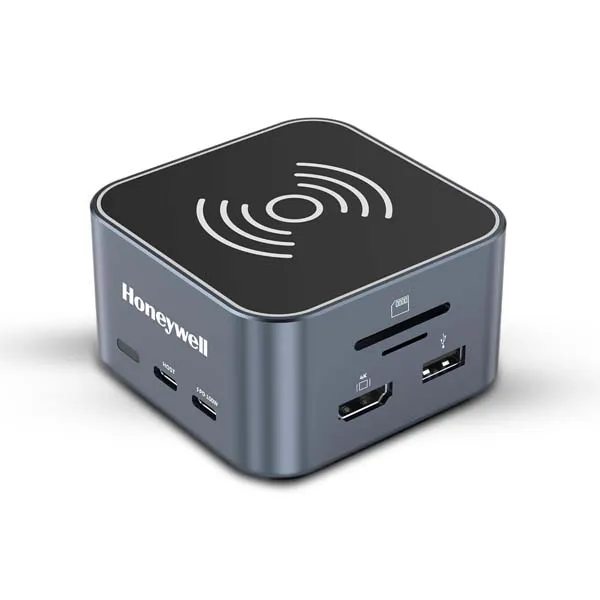 Honeywell 12-in-1 Type C Dock with 4K HDMI, MagSafe Wireless 15W, Ethernet Port, 4xUSB Ports, 2xType C PD 100W, Mic & Audio Port, SD & MicroSD Slot, All Type C Devices – Windows/MacBook
