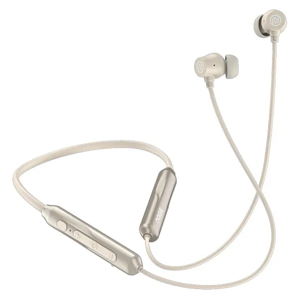 Noise Airwave Pro Bluetooth in Ear Neckband with Upto 32 dB ANC (Metallic Beige)
