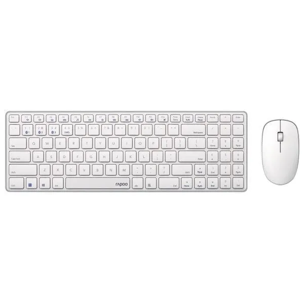 RAPOO 9300M Multi Mode Wireless Keyboard and Mouse Combo (White)