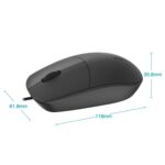 RAPOO N100 Wired USB Mouse 1600 DPI Optical Tracking, Ambidextrous PC/Mac/Laptop (Black) - Image 2