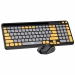 TAG KBWM 1100 Wireless 2.4GHz+Bluetooth Keyboard & Mouse Combo Kit (Grey & Yellow)