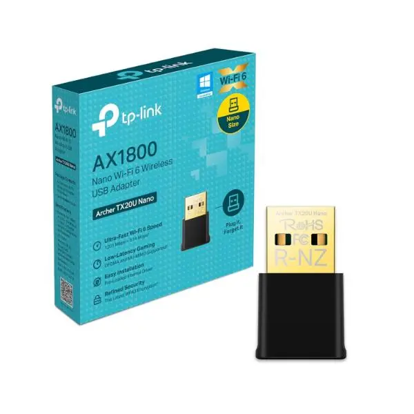 TP-Link Archer TX20U Nano AX1800 Nano Wi-Fi 6 Wireless USB Adapter