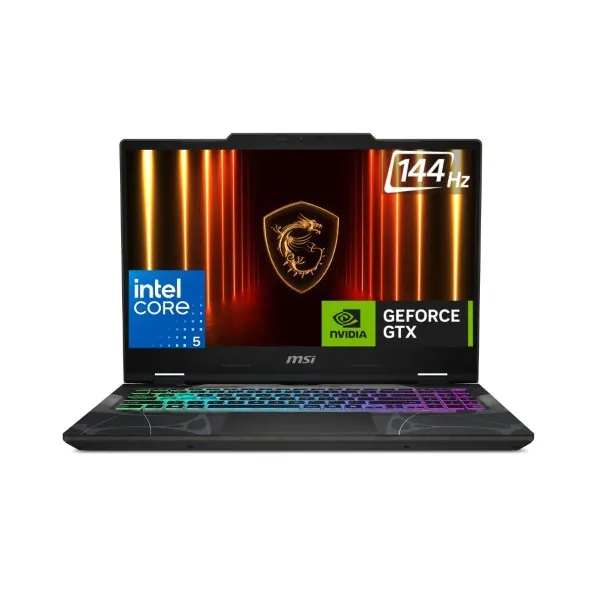 MSI CYBORG 15 B2RWEKG-217IN INTEL CORE 5 210H/DDR5 8GB*2/512GB NVME PCIE SSD GEN4X4 W/O DRAM/INTEL WI-FI 6E AX211/WINDOWS11 HOME/15.6″ FHD (1920*1080), 144HZ /NVIDIA GEFORCE RTX 5050 LAPTOP GPU, GDDR7 8GB/INTEGRATED SOC2 YEAR WARRANTY TERM