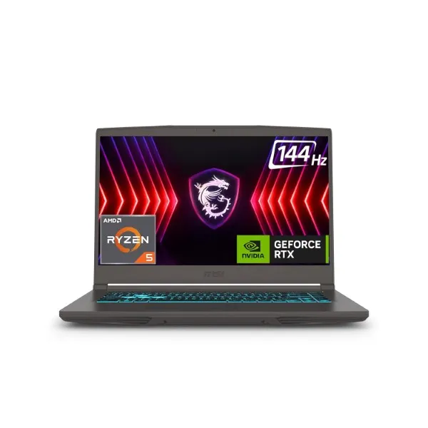 MSI Thin A15, Ryzen 5 7535HS, 40CM FHD 144Hz Gaming Laptop (16GB/512 GB NVMe SSD/Windows 11 Home/NVIDIA GeForce RTX 4050, GDDR6 6GB/Cosmos Gray/1.86Kg), B7VE-066IN