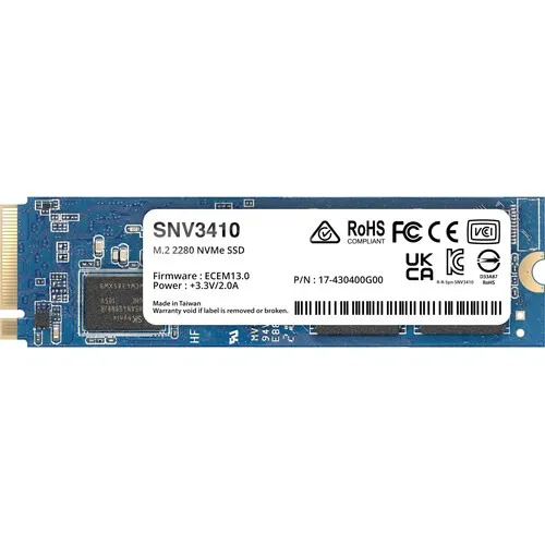 Synology SNV3410 800GB PCIe Gen3 M.2 NVMe Internal SSD (SNV3410-800G)