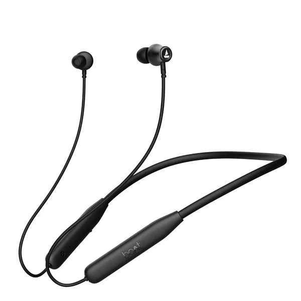 Boat Rockerz 111 40HRS Battery Dual Device Pairing ENx Tech Low Latency Mode Fast Charging BTv5.3 IPX5 Type C Interface Bluetooth Neckband Wireless with Mic Earphones Active Black