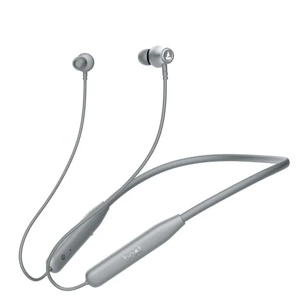 Boat Rockerz 111 40HRS Battery Dual Device Pairing ENx Tech Low Latency Mode Fast Charging BTv5.3 IPX5 Type C Interface Bluetooth Neckband Wireless with Mic Earphones Ash Grey