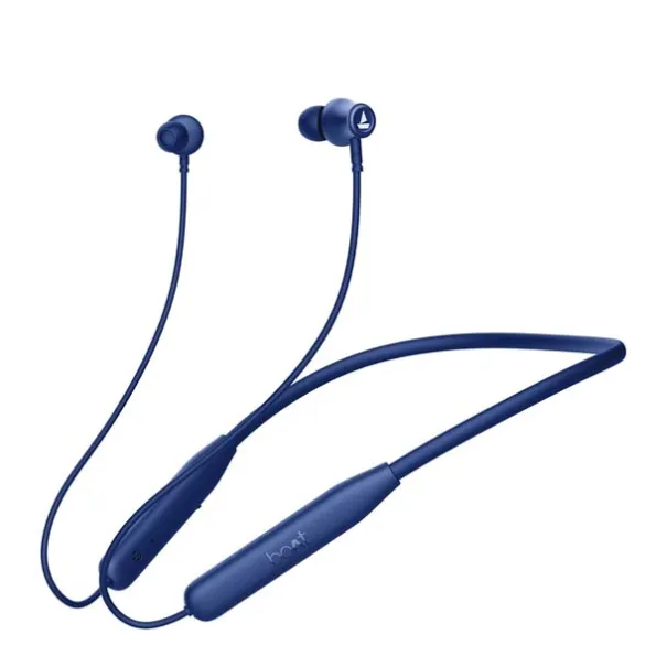 Boat Rockerz 111 40HRS Battery Dual Device Pairing ENx Tech Low Latency Mode Fast Charging BTv5.3 IPX5 Type C Interface Bluetooth Neckband Wireless with Mic Earphones Deep Blue