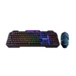 Consistent Black Panther Gaming Combo Wired & Mac Support Mouse & Keyboard for Windows, USB Plug-and-Play, Keystrokes, Rainbow Breath Light, 1.5 Cable Length, DPI-3600 7D Mouse.