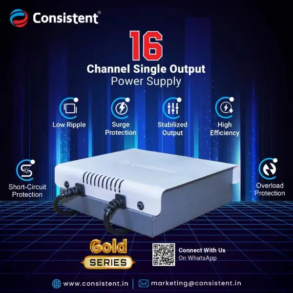 Consistent CCTV 16 Channel Single Output Power Supply “Gold Series’ (CT-CPS-S16PG)