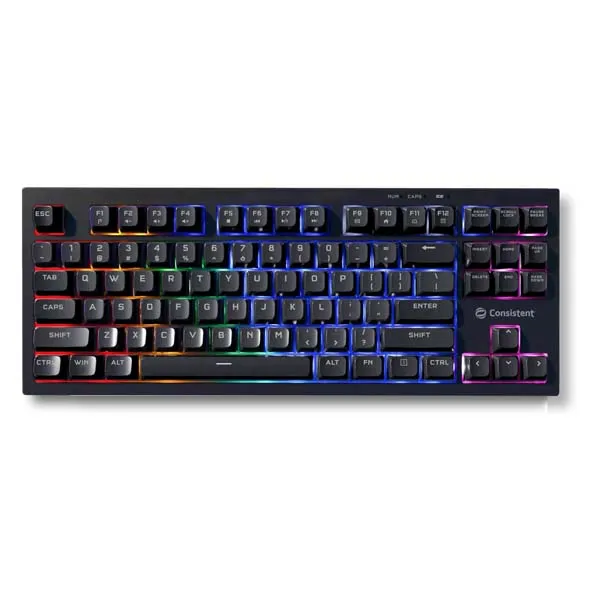 Consistent PARADOX Gaming Wired & Mac Support Keyboard, USB Plug-and-Play, Keystrokes, Rainbow Breath Light, 1.5 Cable Length