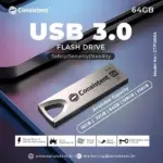 Consistent Pen Drive 64GB 3.0 (Grey) 5 year Warranty