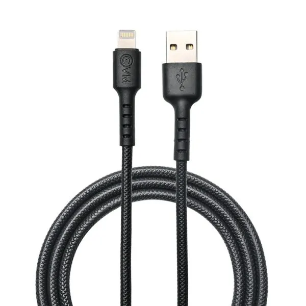 EVM LIGHTNING DATA CABLE (1 METER & 4 AMP) EVM-C-013, Black