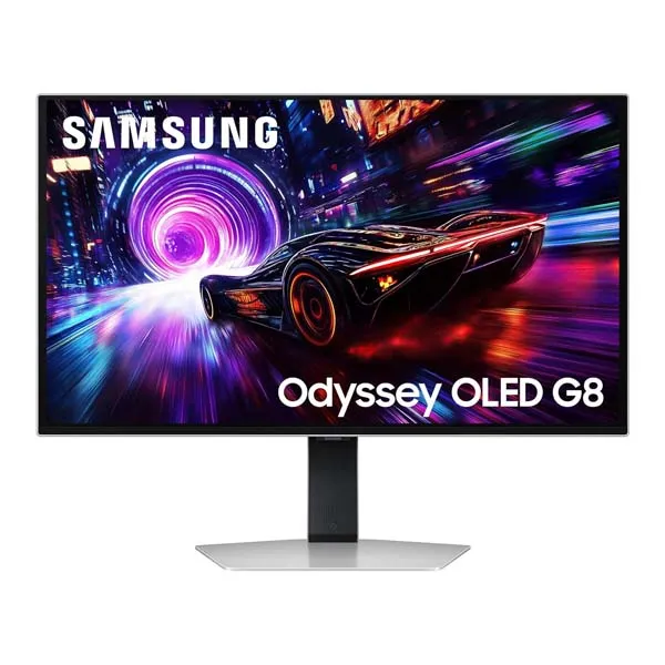 Samsung Odyssey QD-OLED G8 27-inch (68.5 cm) 4K 3840 x 2160 Glare Free Gaming Flat Monitor (LS27FG810SWXXL, Silver)