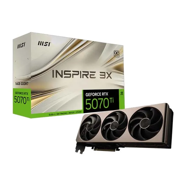 MSI RTX 5070 Ti Inspire 3X OC 16GB GDDR7 Graphics Card (G507T-16I3C)