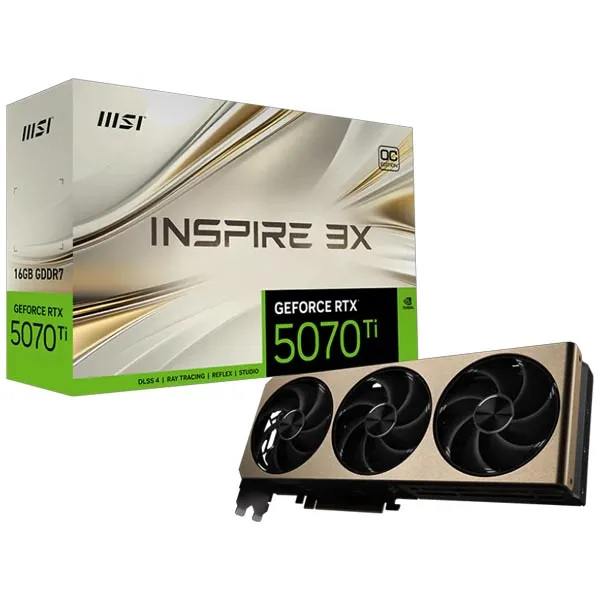 MSI GeForce RTX 5070 Ti Inspire 3X OC Plus 16GB GDDR7 Graphics Card