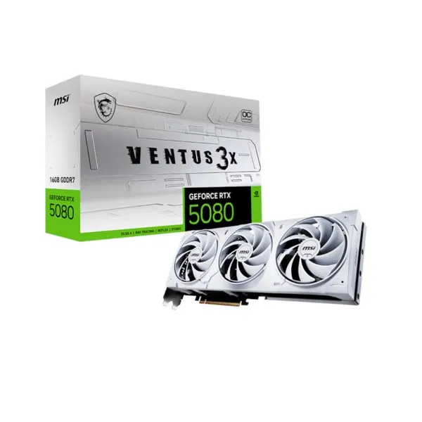 MSI GeForce RTX 5080 Ventus 3X OC White 16GB GDDR7 Graphic Card