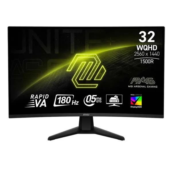 MSI MAG 32CQ6F 31.5 Inch 1440p HDR 180 Hz Curved Gaming Monitor
