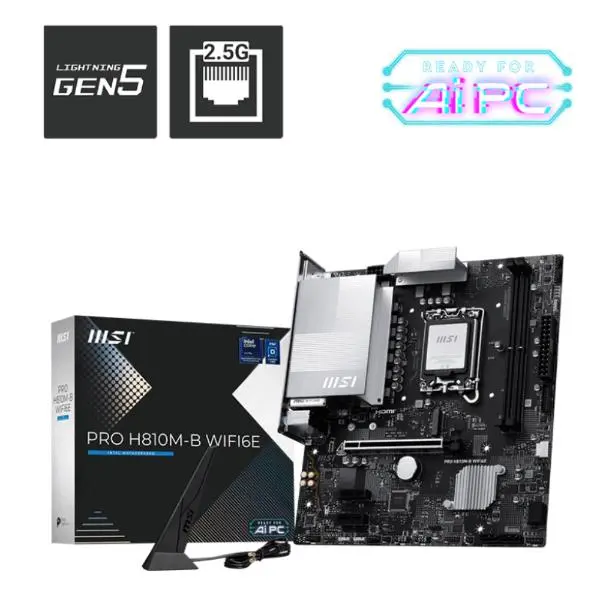 MSI Pro H810M-B Wifi6e DDR5 Intel Motherboard