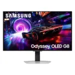 Samsung Odyssey QD-OLED G8 32-inch (80 cm) 4K 3840 x 2160 Glare Free Gaming Flat Monitor, OLED Safeguard+, 240Hz, 0.03ms, FreeSync Premium Pro, HDR10+ Gaming, HAS (LS32FG810SWXXL, Silver)