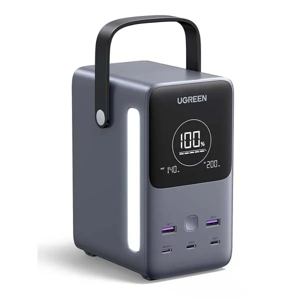 UGREEN 300W 48,000mAh Portable Charger Power Bank with Smart Digital Display, Lighting and SOS Mode, 153Wh 5 Ports USB C Battery Pack for Outdoor Camping and Home Backup for Laptop and More