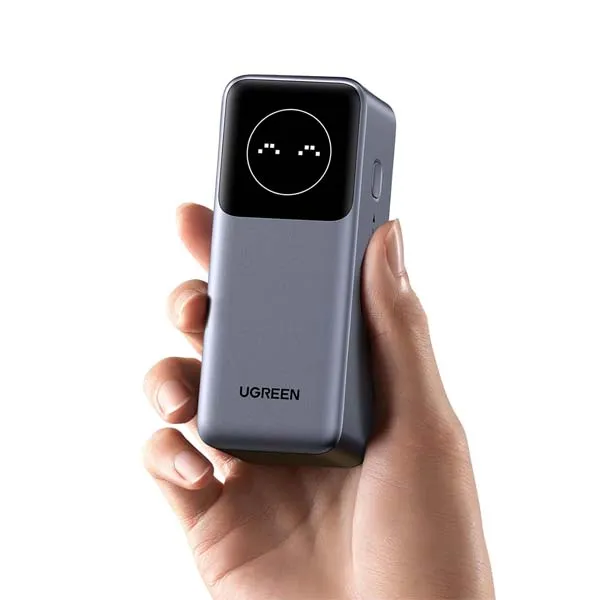 UGREEN Nexode Power Bank 12000mAh 100W PD PPS Fast Charging Portable Charger Battery Pack with 1USB-C 1USB-A and Smart Display for McBook Air/ipd/iphone 16/Galax S24/Steaam Deck/Googel etc