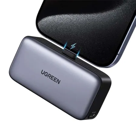 UGREEN Pb503 5000mAh Power Bank Built-in USB C Port 22.5W Portable Charger Black