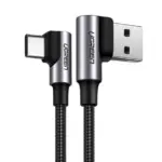 Ugreen US176 90° Angled Cable USB C USB 2.0 480Mbps 3A 1m Black 20856