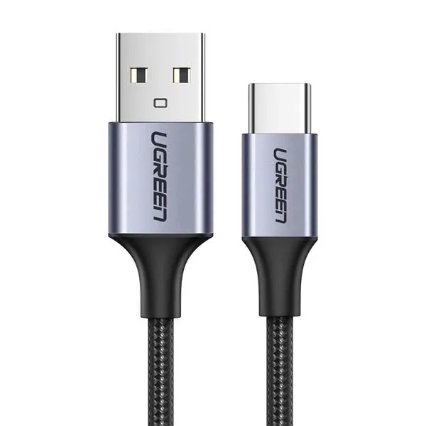 Ugreen US288 USB-A 2.0 to USB-C Cable Nickel Plating Aluminum Braid 0.25m Gray-60124