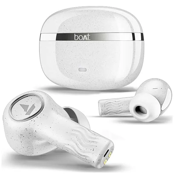 boAt Nirvana Iris Truly Wireless in Ear Ear Buds w/Up to 32 dB Active Noise Cancellation Quartz White