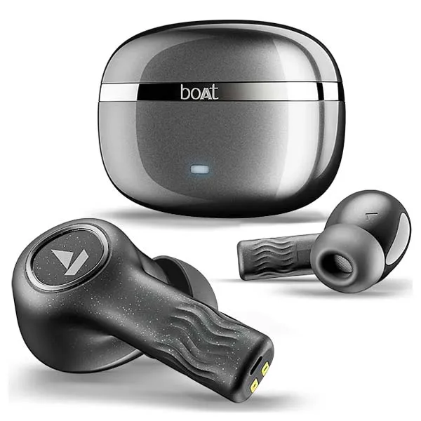 boAt Nirvana Iris Truly Wireless in Ear Ear Buds w/Up to 32 dB Active Noise Cancellation Crystal Black