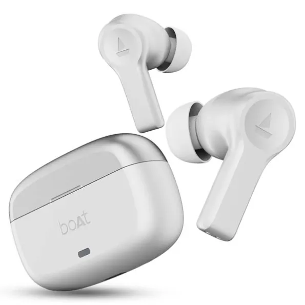 boAt Airdopes Flex 454 ANC 60HRS Battery ANC 32dB App Support 4Mics ENx Fast Charge Dual Pairing IPX5 v5.2 Bluetooth Earbuds TWS Ear Buds Wireless Earphones with mic Gunmetal White