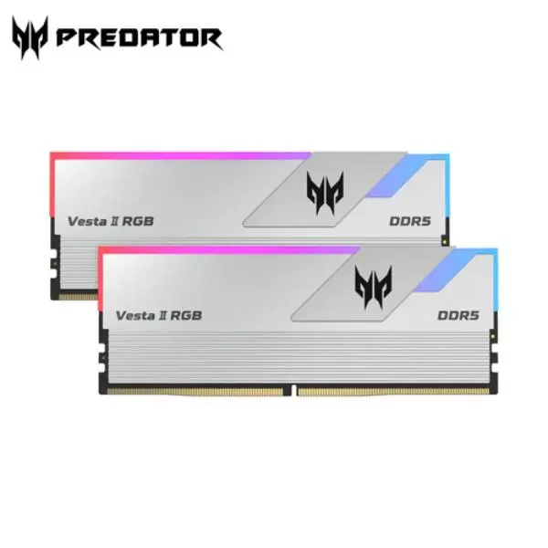Acer Predator Vesta II RGB Series 32GB (16GBx2) DDR5 6000MHz CL32 Desktop Ram (Silver) (BL.9BWWR.379)