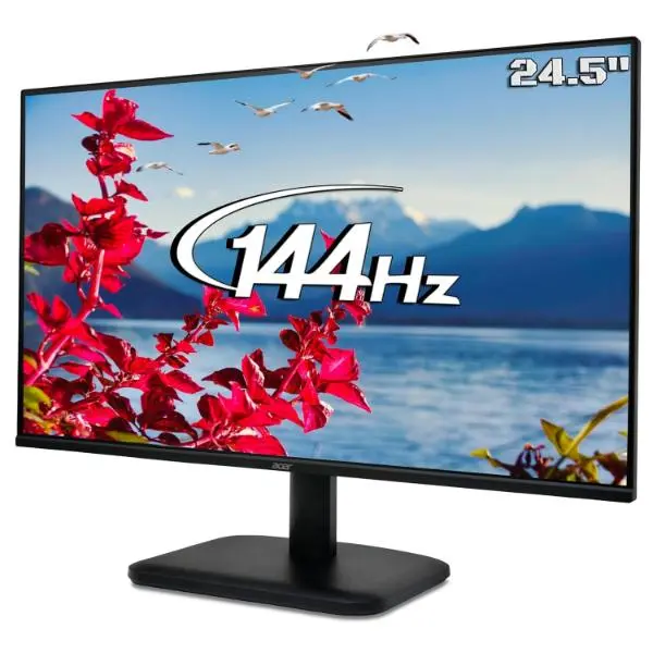 Acer EK251Q P6 24.5 Inch Full HD IPS LED Monitor | 144Hz Refresh Rate | 1ms VRB | AMD FreeSync | ZeroFrame Design | sRGB 99% | Flicker-Less & BlueLightShield | HDMI & VGA | Tilt Adjustable, Black