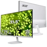 Acer SA322Q 31.5 Inch Full HD 1920×1080 IPS Ultra-Slim (7.2mm) Backlit LED Monitor I 75Hz Refresh I 1 MS VRB Response I AMD Free Sync I 1xHDMI 1xVGA I Stereo Speakers I Eye Care Features I White