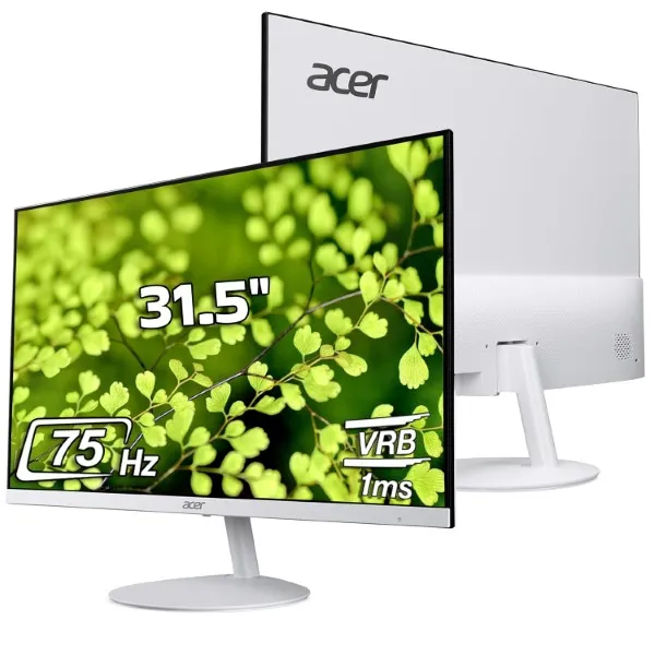 Acer SA322Q 31.5 Inch Full HD 1920×1080 IPS Ultra-Slim (7.2mm) Backlit LED Monitor I 75Hz Refresh I 1 MS VRB Response I AMD Free Sync I 1xHDMI 1xVGA I Stereo Speakers I Eye Care Features I White
