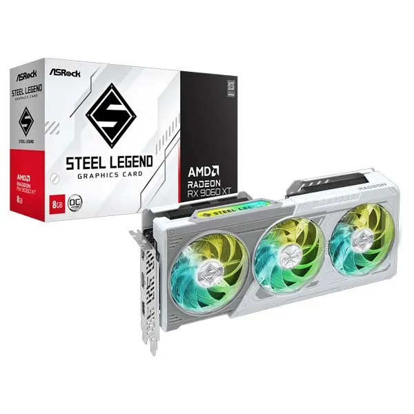 Asrock AMD Radeon RX 9060 XT Steel Legend 8GB OC Graphics Card