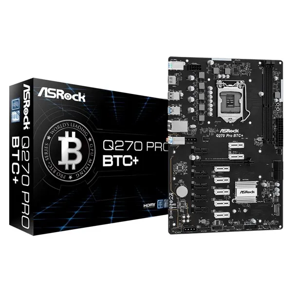 ASRock Q270 PRO BTC+ Mining Board Intel 1151 ATX DDR4 Motherboard
