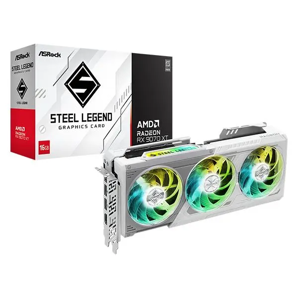 ASRock RX 9070 XT Steel Legend 16GB Graphics Card